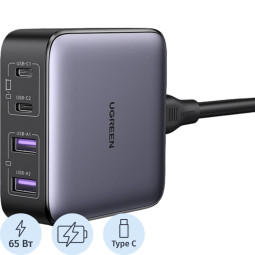 Зарядное устройство UGREEN Nexode CD327 65W Desktop Charger (90747)