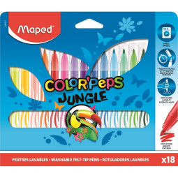 Фломастеры Maped COLOR&#039;PEPS JUNGLE 18 цв 845421 картон,845421