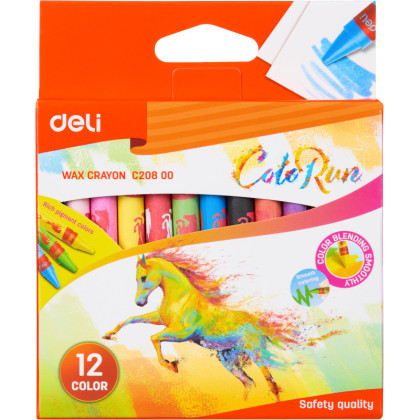 Мелки восковые Deli EC20800 ColoRun 12цв/наб