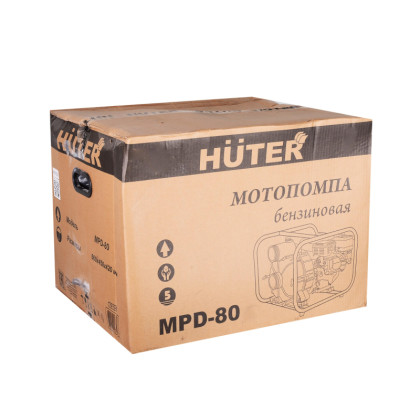 Мотопомпа Huter MPD-80 7л.с., D80мм, h30м, 900л/м г/в (70/11/4)