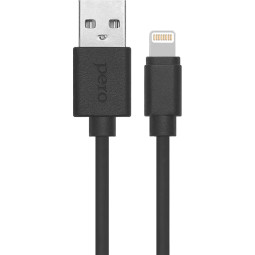 Кабель PERO, DC-03, 8-pin Lightning, 2.4А, 0.2м, черный