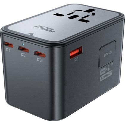 Зарядное устройство ACEFAST Z1 PD75W GaN/3xUSB-C+2xUSB-A/цвет черно-серый