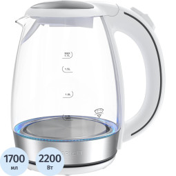 Чайник SCARLETT SC-EK27G37, 2200Вт, 1,7л, белый