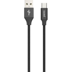 Кабель USB PERO DC-02 Type-C, 3А, 1м, черный