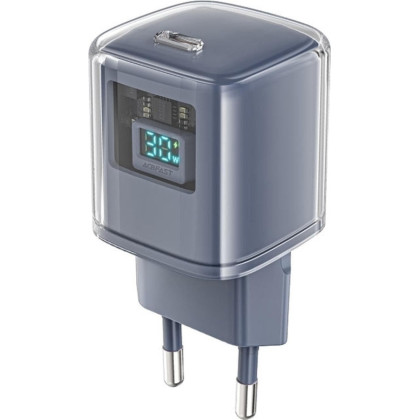 Зарядное устройство ACEFAST A53  PD30W GaN (USB-C),сетевое,серый металлик