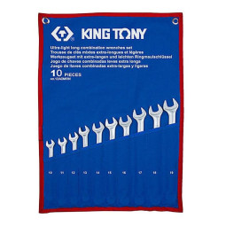 Набор ключей комбинированных удлиненных, 10-19 мм, чехол, 10предм.KING TONY