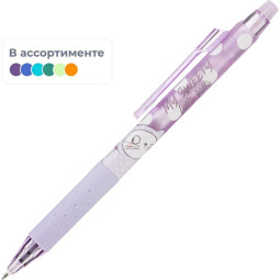 Ручка гелевая  автомат.со стир.черн M&amp;G So Many Cats,дш0,5,син,асс AKPJ2675