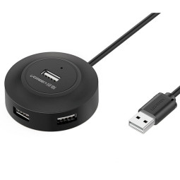 Разветвитель USB UGREEN CR106 (20277) USB 2.0 Hub 4 Ports. Длина 1 м/черный