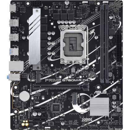 Материнская плата ASUS PRIME B760M-R D4, LGA1700,2xDDR4,(90MB1HA0-M0EAY0)