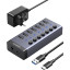 Разветвитель USB UGREEN CM481 (90307) USB-C to 7-Port USB-A 3.0/DC 12V/черн