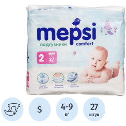 Подгузники для детей MEPSI S (4-9кг) 27 шт/уп