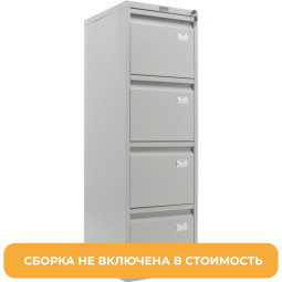 Картотека (115913) ПРАКТИК A-44 шкаф 4 секцион. А4, ц.замок, без сборки