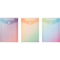 Папка-конверт на кнопке А6 Attache Selection Rainbow, РР, 3шт/уп, 180мкм