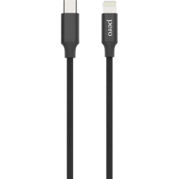 Кабель USB PERO DC-05 Type-C to Lightning, 3А, 1м, Black