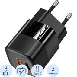 Зарядное устройство сетевое TFN nano A+C PD 33W black