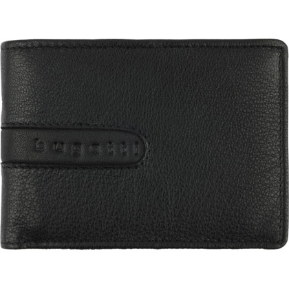 Портмоне BUGATTI Bomba, защ RFID,черн, кожа козы/полиэс, 12,5х2х9, 49135201