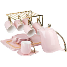 Набор чайный на подст с подносом 15пр.5th Avenue. Pink,v=1300/240мл,1400018