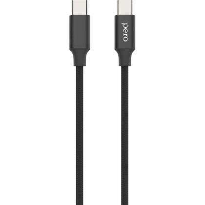 Кабель USB PERO DC-05 Type-C to Type-C, 3А, 60W, 1м, Black
