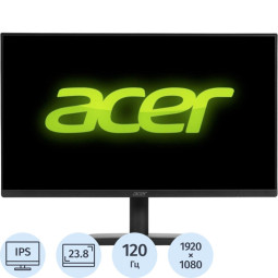 Монитор Acer (UM.QE1CD.G01)23,8/FHD/IPS/120Hz/250cd/1ms/HDMI/VGA