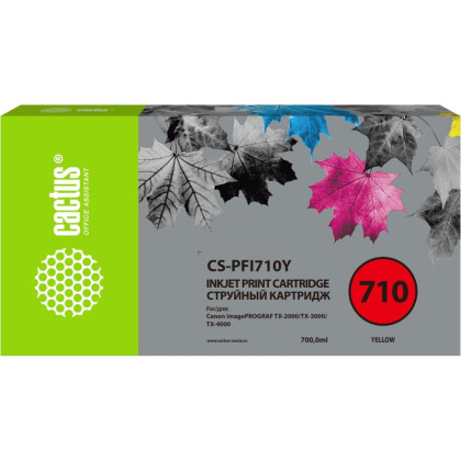 Картридж струйный Cactus CS-PFI710Y жел. для Canon IPF TX-2000/3000/4000
