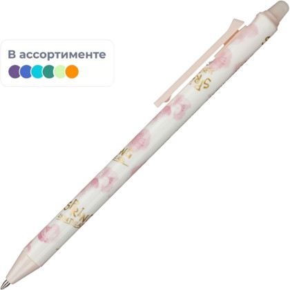 Ручка гелевая автомат. M&amp;G Sakura Time, стир., д.ш.0,7 мм, син, асс