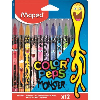 Фломастеры COLOR&#039;PEPS MONSTER смываемые,12 цв/наб,845400