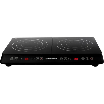 Плита индукционная BRAYER BR2803BR  настольная. 2 конфорки, 3400Вт