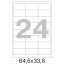 Этикетки самокл. ProMEGA Label BASIC 64,6х33,8 мм /24 шт. на листА4 (100ли