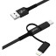 Кабель USB PERO DC-06 3 in 1 (Lightning/micro USB/Type-C), 3А, 1м, черный