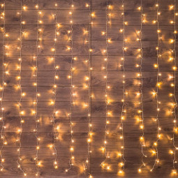 Гирлянда светодиодная Дождь 2,5x2 м, 300 LED, шарики, мерц, Теп бел 235-056