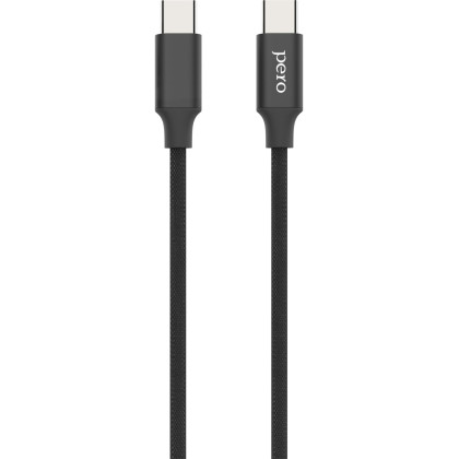 Кабель USB PERO DC-05 Type-C to Type-C, 3А, 60W, 2м, Black