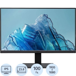 Монитор Acer Vero (UM.QV7CD.E03)23,8/FHD/IPS/100Hz/250cd/4ms/HDMI/VGA