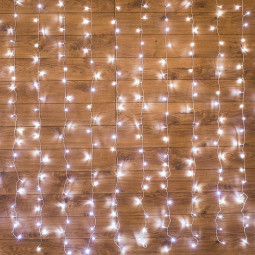 Гирлянда светодиодная Дождь 2,5x2 м, 300 LED, мерцание, Белый 235-055