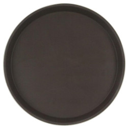 Поднос прорезин.кругл.16&#039;&#039; 40см корич., кт03