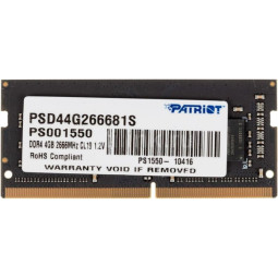 Модуль памяти Patriot DDR4 SO-DIMM 4Gb 2666МГц CL19 (PSD44G266681S)