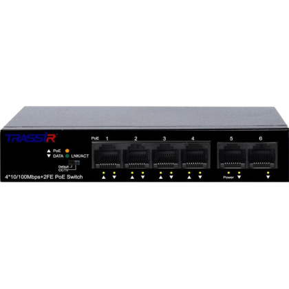Коммутатор TRASSIR TR-NS1106-60-4POE (4 PoE порта)
