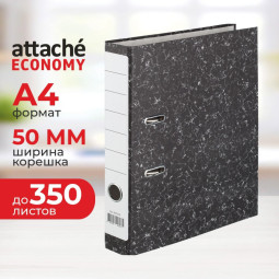 Папка-регистратор Attache Economy без мет.угол_бюдж 50мм ч/б бум/бум,карм.к