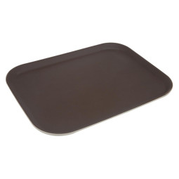 Поднос прорезин.прямоуг.14&#039;&#039;х18&#039;&#039;(455х355) корич., кт06