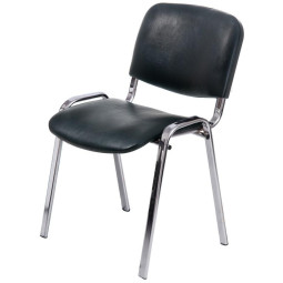 Стул FA_EChair Rio (ИЗО) хром к/з чёрный V-14/PV-1