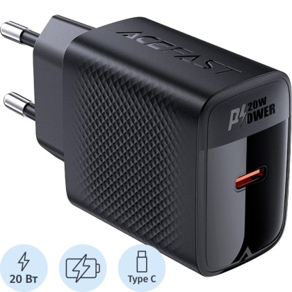 Зарядное устройство сетевое ACEFAST (AF-A82-BK) PD20W GaN single USB-C