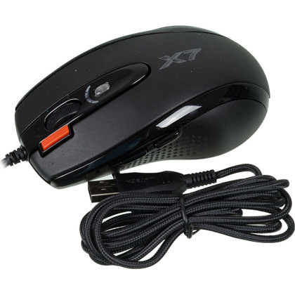 Мышь компьютерная A4Tech XL-750BK черный лазерная (3600dpi) USB2.0 (6кн)