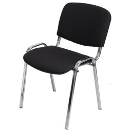 Стул FA_EChair Rio (ИЗО) хром, ткань чёрная С-11/ТК-1