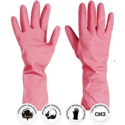 Перчатки резиновые Paclan Practi Comfort розовые 4076414 р.S