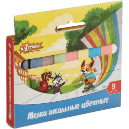 Мел школьный №1 School Шустрики  9 цв картон