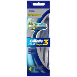 Бритва одноразовая Gillette Blue Simple3 4шт