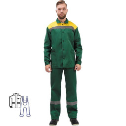 Костюм рабочий летний муж л02-КПК кур/пк зел/желт 56-58/170-176