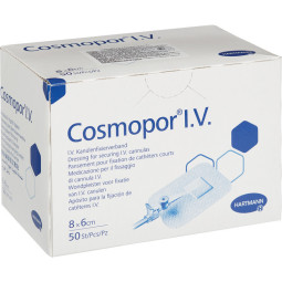 Повязка д/фикс.катет. 8х6см  50шт. COSMOPOR I.V. 9008054