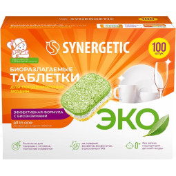 Таблетки для ПММ SYNERGETIC бесфосфатные 100шт/уп