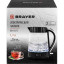 Чайник электрический  BRAYER 1075BR ,2200Вт,1,7л,стекл.корп,VNQ by STRIX