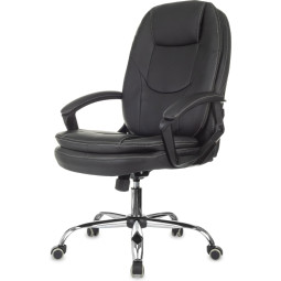 Кресло VB_EChair 668 TPU/SL черный экокожа крестов.металл хром